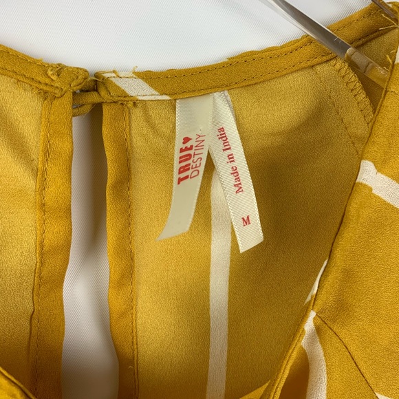 {TRUE DESTINY} Mustard Yellow White Stripe Top - Picture 4 of 8